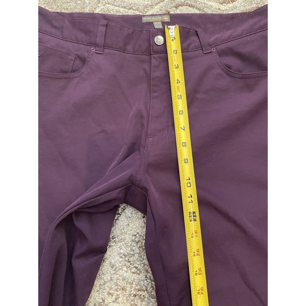 Peter Millar Pants Mens 36x32 Purple Polyester Golf Khaki EB66 5 Pocket Chino - Picture 5 of 7